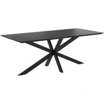 Table rectangulaire 10 personnes en bois de teck recyclé noir 240 cm - MARVEL