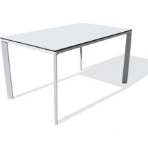 Ezpeleta - meet - Table de jardin 6 places en aluminium laqué et peinture Epoxy blanc