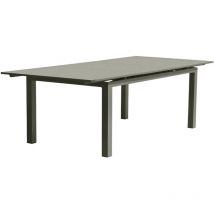 Dcb Garden - Table de jardin extensible rectangulaire - Kaki - Structure aluminium - 8 a 12 personnes - miami