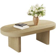 (old Sku: W2845p297610) Moderner Couchtisch Mit Led, Umweltfreundliches Holz, 2‐in‐1‐design, Frei Kombinierbar, Natürliche Holzfarbe, 2 Schubladen, 