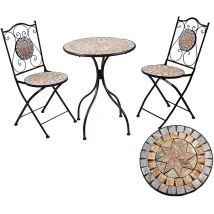 Webmarketpoint - Table mosaïque métal Urbino avec 2 chaises