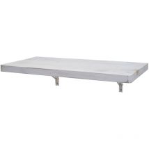 Table murale HHG 418, table pliante murale en bois massif, 120x60cm shabby blanc