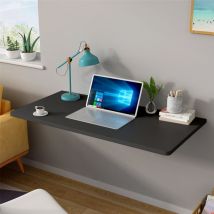 Table Murale, Table Pliante Cuisine, Petit Bureau Flottant Peu Encombrant, Table à Manger, Bureaux pour Enfants et OrdinateursL60×P30cm - Noir