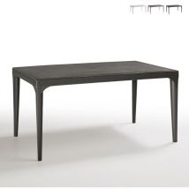 Bica - Table rectangulaire d'extérieur 150x90cm jardin bar restaurant Oslo - Noir