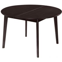Vente-unique - Table ovale extensible tiffany - 4 à 6 personnes - Hêtre massif - Wengé