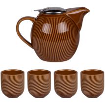Table Passion - Coffret théière 0,9L avec 4 gobelets Mao miel