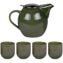 Table Passion - Coffret théière 0,9L avec 4 gobelets Mao vert