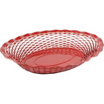 ROGER ORFEVRE - VINTAGE CORBEILLE PAIN OVALE ROUGE 30x24 CM