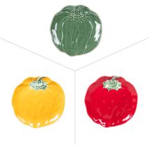 Plat rond Poivron 15 cm – Faïence multicolore – Compatible lave-vaisselle