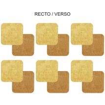 Set de 6 dessous de verre carré jaune moutarde - Table Passion