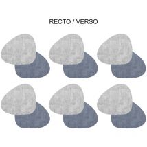 Set de 6 dessous de verre fabrik galet gris bleu - Table Passion