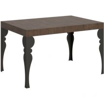 Itamoby - Table extensible 90X120/224 cm Paxon Noyer Structure Anthracite