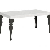 Itamoby - Table extensible 90x160/264 cm Paxon Frêne Blanc structure Anthracite