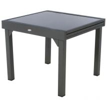 Hesperide - Table de jardin extensible Piazza anthracite & graphite 8 places en aluminium traité époxy - Hespéride