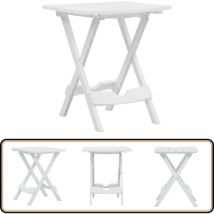 Table pliable de jardin 45,5x38,5x50 cm Blanc - Table De Jardin Pliable - Table Extérieure - Table Bistro - Mobilier De Jardin - Table Ronde