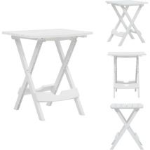 Table pliable de jardin 45,5x38,5x50 cm Blanc - Table De Jardin Pliable - Table Extérieure - Table Bistro - Mobilier De Jardin - Table Ronde