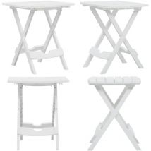 Table pliable de jardin 45,5x38,5x50 cm Blanc - Table De Jardin Pliable - Table Extérieure - Table Bistro - Mobilier De Jardin - Table Ronde - Home &