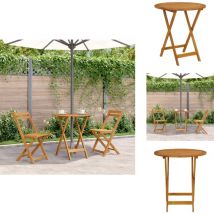 Table pliable de jardin 70 cm Bois d'acacia solide - Table De Jardin - Table Extérieure - Acacia - Mobilier De Jardin - Table Pliante
