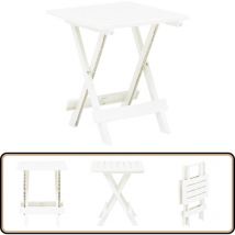 Table pliable de jardin blanc 45x43x50 cm plastique - Table De Jardin Pliante - Table De Jardin Blanche - Mobilier De Jardin - Table Bistrot - Table