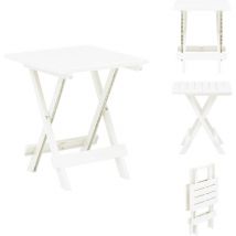 Table pliable de jardin blanc 45x43x50 cm plastique - Table De Jardin Pliante - Table De Jardin Blanche - Mobilier De Jardin - Table Bistrot - Table