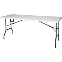 Table pliante blanche Well Home 180x70x74cm avec mécanisme de verrouillage automatique