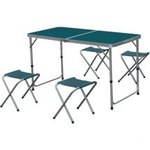Ensemble Table Pliante Avec 4 Tabourets Bleu Intex