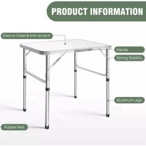 Dayplus - Table pliante en aluminium Table de camping pliante Table de jardin pliante Table de fête 75cm