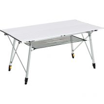 Table pliante en aluminium table de camping table de jardin 6 personnes hauteur réglable + sac de transport