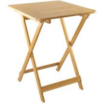 7house - Table pliante en bambou verni Biano 60x60x75cm