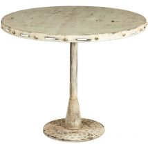 Table pliante en finition blanc antique en fer forgé