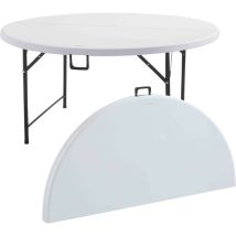 REKKEM – Table pliante ronde 150 cm – 8 personnes – Acier époxy, Polyéthylène haute densité – Mobilier d'intérieur