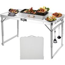Ultrixe - Table Pliante Tables de Pique-Nique - portable Table de Jardin adaptée au Camping, à la Plage, aux fêtes, etc - 120 x 60 x 73 cm, hauteur