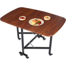 Gojoy - Table pliante triple pour usage domestique, petite table à manger pliante avec roulettes, table et chaises à trois pliantes pour bureau
