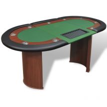 Table de poker pour 10 joueurs avec espace de croupier Vert - Vidaxl