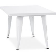 Privatefloor - Table carrée pour enfants - Industrielle - Métal - 60cm - Stylix Blanc