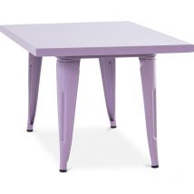 Privatefloor - Table carrée pour enfants - Industrielle - Métal - 60cm - Stylix Violet