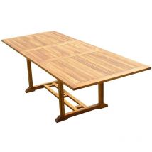C&l Jardin - Table rectangulaire en teck aspect huilé aedan L.180-240 P.100 cm