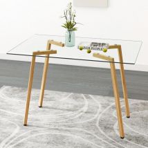 Aiducho - Table Rectangulaire Moderne En Verre Trempé De 0,8 Cm D'épaisseur, Robuste Et Durable, Pour 4 à 6 Personnes, Idéale Pour La Cuisine, La