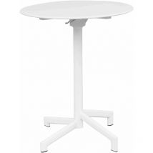 Gardeness - Table ronde Ø60 cm Fermable Outdoor pour bars et pubs de publication avec structure et haut en acier bazar White - White