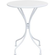 Magazzini Cosma - Table ronde Ø60 du jardin extérieur pour bar et pub avec structure en acier rond en fer White - White