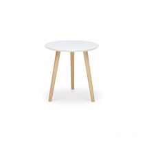 Argonauta - Table ronde blanche 3 pieds en bois de pin diam.48xh.45 cm