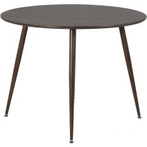 Venture Home - Table ronde en mdf et acier Plaza 100 cm Noyer