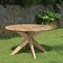 Gecko Outdoor - Table ronde en teck recyclé d 135 cm Sakai