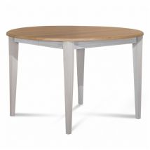 Hellin - Table ronde extensible bois D105 avec 1 allonge et pieds fuseau - victoria