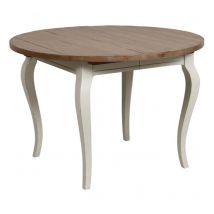 Decoration D ’ Autrefois - Table Ronde Extensible - Bois - Blanc - Interior's