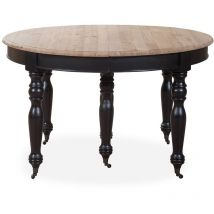Intensedeco - Table ronde extensible en bois massif lavandou Noir