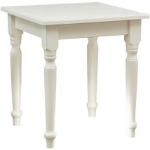 Biscottini - Table rustique style en bois massif de tilleul finition or vieilli L70xPR70xH78 cm