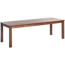 Table Salle à Manger et Cuisine Extensible pour 10 Personnes 160/240 x 90 cm MDF et Bois d'Hévéa Finition Bois Foncé Madura