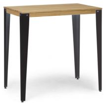 Box Furniture - Table Mange debout Lunds 80X140x110cm Noir-Naturel.