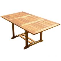 C&l Jardin - Table rectangulaire en teck aspect huilé sidan L.120-180 P.100 cm